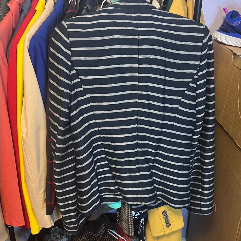 NWT The Limited Navy and Grey Striped Blazer - Picture 5 of 5